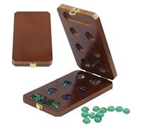 CHGCRAFT Tabla de madera y piedras de cristal multicolor, 48 + 24 piedras de cristal multicolor, juego de mesa de Mancala, juego de mesa para el día a día, fiesta, festival, familia, noche de juegos