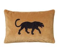 Chhatwal & Jonsson Funda de cojín Embroidered Black Panther 40x60 cm Masala yellow