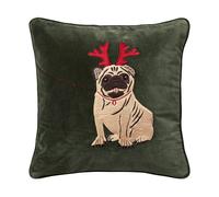 Chhatwal & Jonsson Funda de cojín Holiday Dog 50x50 cm Forest green