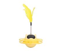 CHHELIHL Juguete Giratorio para Gatos con rotación de 360 Grados. Alivia el aburrimiento. Juguete Interactivo Interesante para Gatos con Pluma. Accesorios para Gatos. (Amarilla)