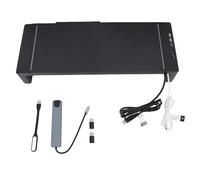 CHHELIHL Soporte para computadora Riser USB3.0 Carga rápida 25 KG Soporte de Carga con cajón Soporte para teléfono Expansor 8 en 1 Soporte Elevador para Monitor RGB para Mesa de Oficina