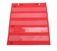 CHHELIHL Tabla de bolsillo magnética para aula, 5 filas de bolsillos transparentes para vocabulario, palabras que riman, ecuaciones matemáticas, accesorios de pizarra para (Roja)