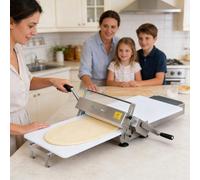 CHHMAELOVE Laminadora de Masa para Hojaldre Manual Plegable | Sobadora de Masa Acero Inoxidable 304 Lavable con Agua | Dough Sheeter Compacta 3kg para Croissants, Pizza y Repostería Small
