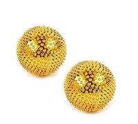 CHI-ENTERPRISE - Dos bolas de masaje magnéticas - pequeñas | Bolas de fascia para tratamiento de acupresión autoterapéutico | Contenido: 2 bolas de erizo en oro, 32 mm de diámetro cada uno y 228
