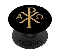 Chi Rho - Alpha Omega - Símbolos cristianos PopSockets PopGrip Adhesivo