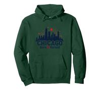 Chi-Town Strong: Orgullo Urbano para los Amantes de la Ciudad del Viento Sudadera con Capucha, Unisex para Adultos, Verde Bosque, S