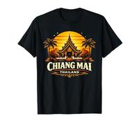 Chiang MAI Tailandia Puesta del Sol Templo Viaje Diseño Camiseta