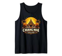 Chiang MAI Tailandia Puesta del Sol Templo Viaje Diseño Camiseta sin Mangas