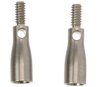 ChiaoGoo Adaptador para Agujas Intercambiables de Punta L a Cable S Plateado 2 unidades CG2501-A