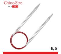 ChiaoGoo RED Lace Aguja Circular de Punto de Acero Inoxidable 80 cm 6,50 mm - 1 unidad