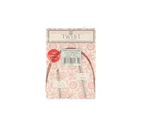 ChiaoGoo TWIST Lace Short Combo Pack Agujas de Tejer Intercambiables 2,00 mm Puntas de 5 cm y 8 cm con Cables Rojos 1 unidad
