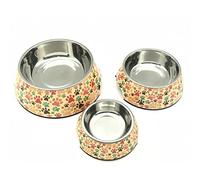 CHIARA Cuenco de Acero Inoxidable de 11 cm (Cuenco de Acero Inoxidable con Aspecto Moderno, Apto para lavavajillas y fácil de Limpiar, con Borde Antideslizante, Carcasa de melamina), diseño de Patas