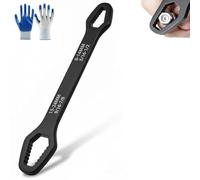 Chiave a doppia estremità, set di chiavi regolabili, impugnatura antiscivolo per dadi spanati e arrugginiti, chiave per dadi per riparazioni domestiche, automobilistiche e in officina (Nero-A)