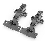 Chibery 10 bisagras de cierre suave superpuestas de 3/4 pulgadas, placa de clip, 105 grados, hidráulica silenciosa, bisagra oculta europea sin marco negra para puerta de armario de cocina, armarios y