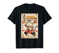 Chibi Asiático Chino Guerrero Gato - Miau Kung Fu Vintage Art Camiseta