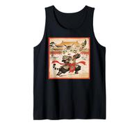 Chibi Asiático Chino Guerrero Gato - Miau Kung Fu Vintage Art Camiseta sin Mangas