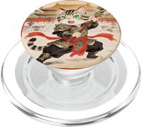 Chibi Asiático Chino Guerrero Gato - Miau Kung Fu Vintage Art PopSockets PopGrip para MagSafe