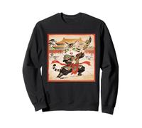 Chibi Asiático Chino Guerrero Gato - Miau Kung Fu Vintage Art Sudadera