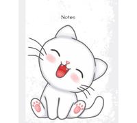 Chibi Cat College Ruled Notebook: 7.5" x 9.25" Matte finish cute kitten professional composition blank writing journal for school work business ... or personal use 110 pages 55 sheets portable
