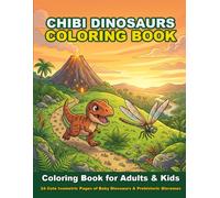Chibi Dinosaurs Sea and Land Adventures Coloring Book: 24 Cute Isometric Pages of Baby Dinosaurs, Volcanos, and Prehistoric Dioramas for Kids and Adults