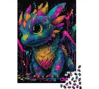 Chibi Dragon Art Print Puzzles Imposible,desafío para Adultos Entretenimiento Creativo 1000 Piezas Obra De Arte De Juego De para Adultos Y Niños A Partir De 12 Años 52x38cm/1000pcs