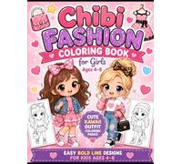 Chibi Fashion Coloring Book for Girls Ages 4-8 | Cute Kawaii Outfit Coloring Pages | Easy Bold Line Coloring Book for Kids: Cute Kawaii Outfit ... | Easy Bold Line Designs for Kids Ages 4-8