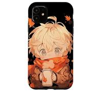 Chibi Girls Autumn Leaves Anime Kawaii Acción de Gracias Carcasa para iPhone 11
