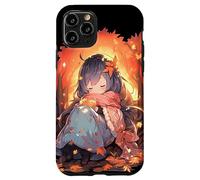 Chibi Girls Autumn Leaves Anime Kawaii Acción de Gracias Carcasa para iPhone 11 Pro