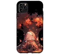 Chibi Girls Autumn Leaves Anime Kawaii Acción de Gracias Carcasa para iPhone 11 Pro MAX