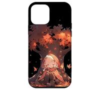 Chibi Girls Autumn Leaves Anime Kawaii Acción de Gracias Carcasa para iPhone 12 Mini