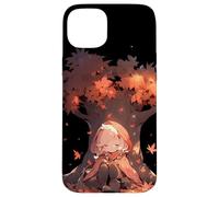 Chibi Girls Autumn Leaves Anime Kawaii Acción de Gracias Carcasa para iPhone 15 Plus