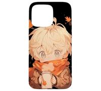 Chibi Girls Autumn Leaves Anime Kawaii Acción de Gracias Carcasa para iPhone 15 Pro MAX