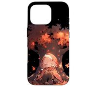 Chibi Girls Autumn Leaves Anime Kawaii Acción de Gracias Carcasa para iPhone 16 Pro