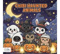 Chibi Haunted Animals: 50 Cute Spooky Halloween Coloring Book for Kids and Adults - Adorable Ghost Pets, Kawaii Haunted Creatures, and Fun Spooky Scenes
