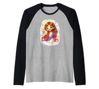 Chibi Jesus Kawaii Saludando Desde Las Nubes Camiseta Manga Raglan