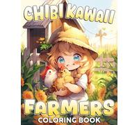 Chibi Kawaii Farmers Coloring Book: Adorable Coloring pages featuring Playful Anime Girls and Farming Scenes for All Ages Stress Relief and Relaxation