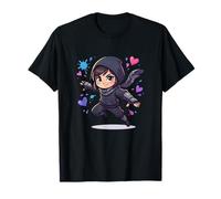 Chibi Ninja Girl Cute Anime Corazones Valentine Gamer Camiseta