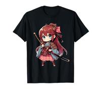 Chibi Samurai Girl - Lindo Guerrero de Anime Kawaii Arte japonés Camiseta