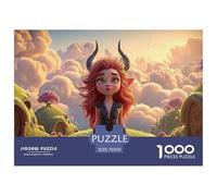 Chibi-Style Cute Little Demon Girl 1000 Pcs Cartón Rompecabezas Rainbow Landscape Liberador De Estrés Juego Familiar Puzzle para Adultos Y Niños 70x50cm/1000pcs