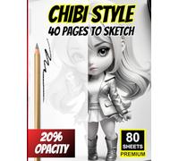 Chibi Style Sketchbook: 40 Pages to Sketch: Optimized Shading Practice for Artists of All Levels (80 Premium Sheets, 20% Opacity)
