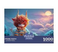 Chibi-style with Red Hair Horns 1000 Pieza Cartulina Premium Rompecabezas Premium Fantasy Horned Creature Extremadamente Difícil Juguete De Cumpleaños Rompecabezas Para Decoración Del Hogar 38x26cm/10