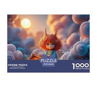 Chibi-style with Red Hair Horns 1000 Piezas Papel Ecológico Resistente Rompecabezas DIY Fantasy Horned Creature Extremadamente Difícil Juguete De Cumpleaños Rompecabezas Para Decoración Del Hogar 38x2