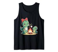 Chibi Trex Family Kawaii Dino Lindo Dinosaurio para Acampar al Aire Libre Camiseta sin Mangas