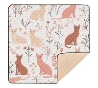 Chic Abyssiniancats Blush - Tapete grande y resistente para gimnasio y actividades para el piso, tapete ligero para recién nacidos, 50 x 50 pulgadas