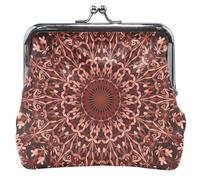 Chic Boho Maroon Mandala - cartera de piel con hebilla para cambio de tarjetas para monedas, Mandala bohemio granate, UNITALLA, Classic, Mandala bohemio granate, UNITALLA, Classic