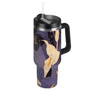 Chic - Botellas de agua con tapa a prueba de fugas y popote, diseño vintage de lirio de cala, estilo vintage, boca ancha, 1,134.0 g