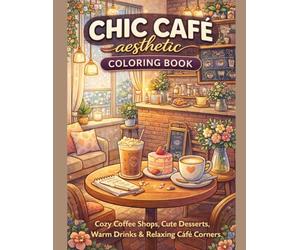 Chic Café Aesthetic Coloring Book: Cozy Coffee Shops, Cute Desserts, Warm Drinks & Relaxing Café Corners