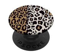 Chic clásico: estampado de leopardo en negro y blanco roto PopSockets PopGrip Intercambiable
