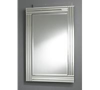 Chic Concept Espejo de Pared Rectangular de Cristal Triple Biselado con Borde Transparente, 100 x 70 cm, Negro, 100 x 70 cm