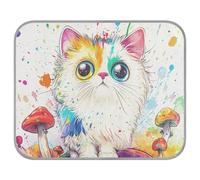 Chic Cute Cat Dripping Paint Summer Cooling Dog Bed Self Cooling Pet Mat for Doggy Outside Cat Unique Cama refrescante para Perros M